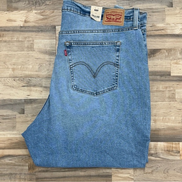 NEW Levis Wedgie Straight Jeans Plus 24W High Rise Button Fly Distressed Levi’s - Picture 15 of 15